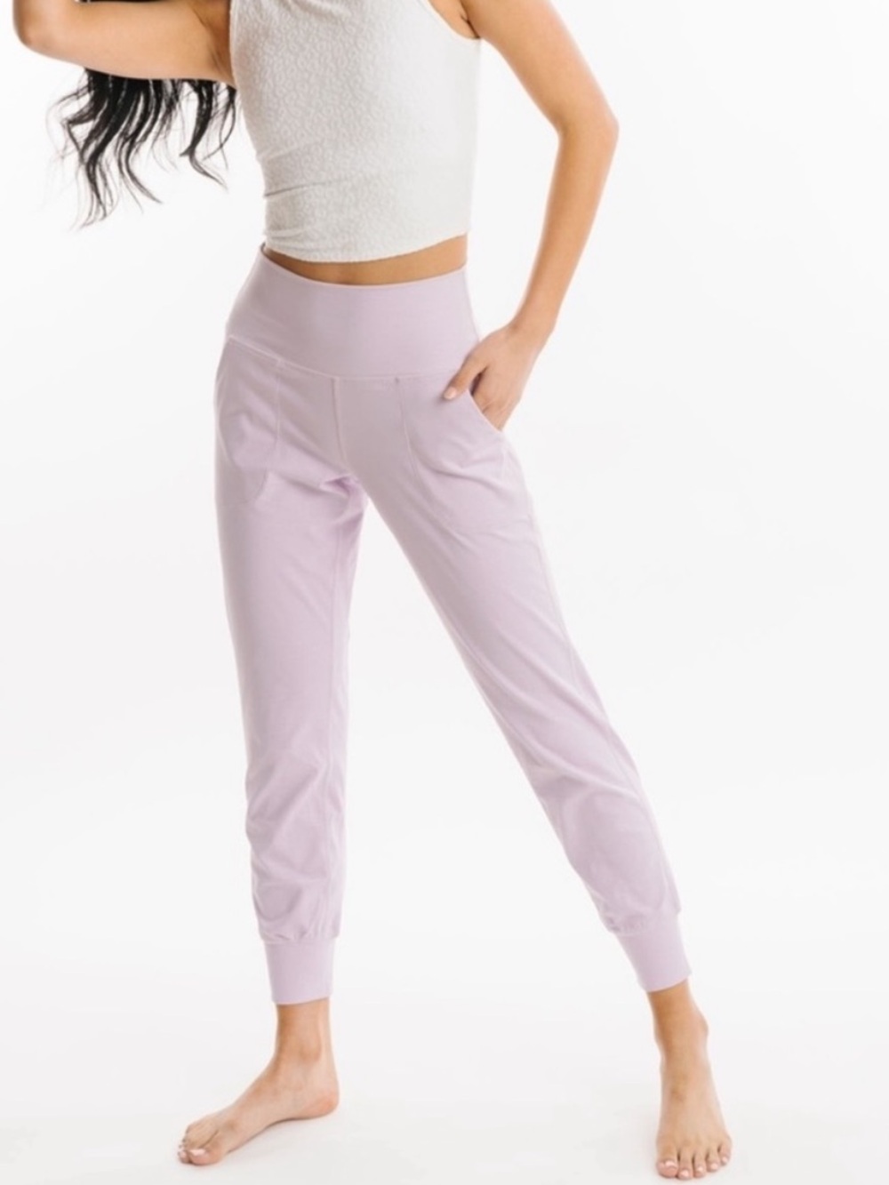 Zyia Active NWT Lilac Code Jogger Textured Pockets Elastic Hem Size XL